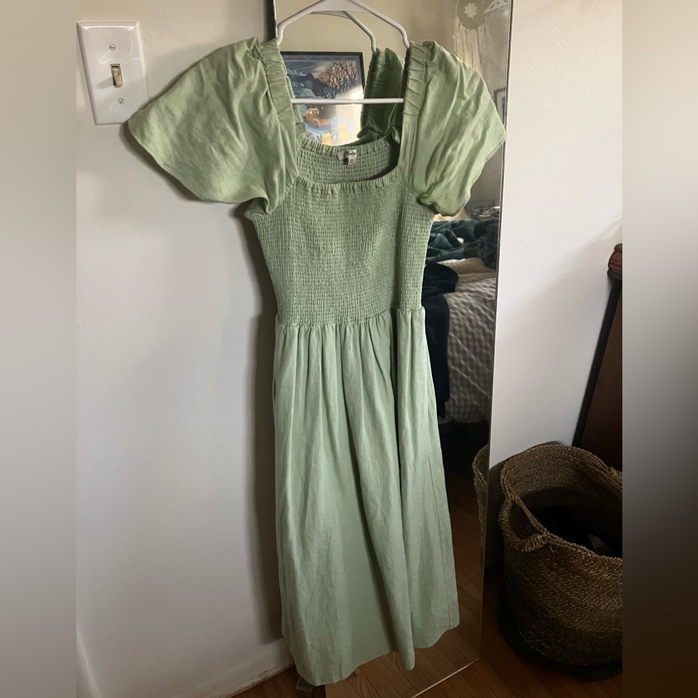 Madewell Light Green Sleeve Dress